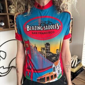 Vintage 90s 2000s San Francisco Canari Bicycle Jersey Made in USA ~ Size Small